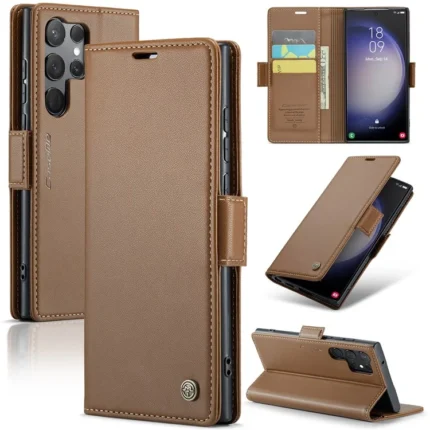 Leather Flip Cover for Samsung Galaxy S23 Ultra 5G CaseMe
