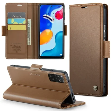 Leather Flip Cover for Redmi Note 11 CaseMe