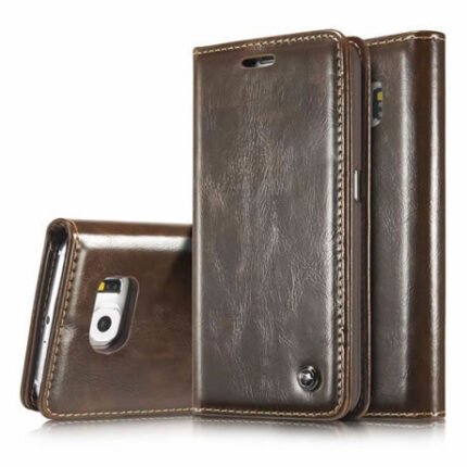 Leather Flip Cover For Samsung Galaxy S6 Edge CaseMe