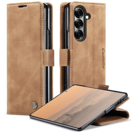 Caseme Flip Cover For Samsung Galaxy Z Fold 7 5G -Brown