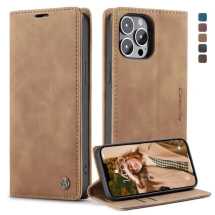 Caseme Flip Cover For Iphone 13 Pro - Brown