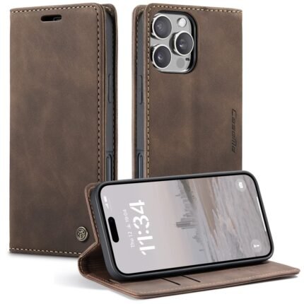 Caseme Flip Cover For Iphone 16 pro - Coffee