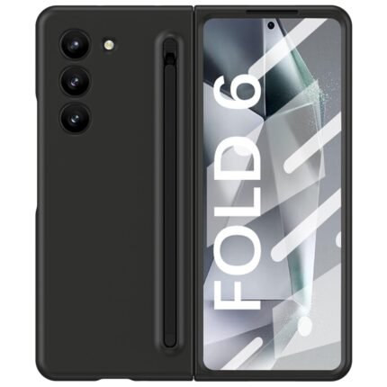 Samsung Galaxy Z Fold 6 5G Flip Case with Black Stylus / Tempered Glass Film - Black