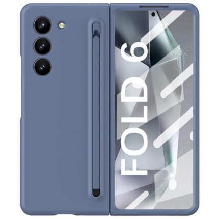 Samsung Galaxy Z Fold 6 5G Flip Case with Stylus / Tempered Glass Film - Blue