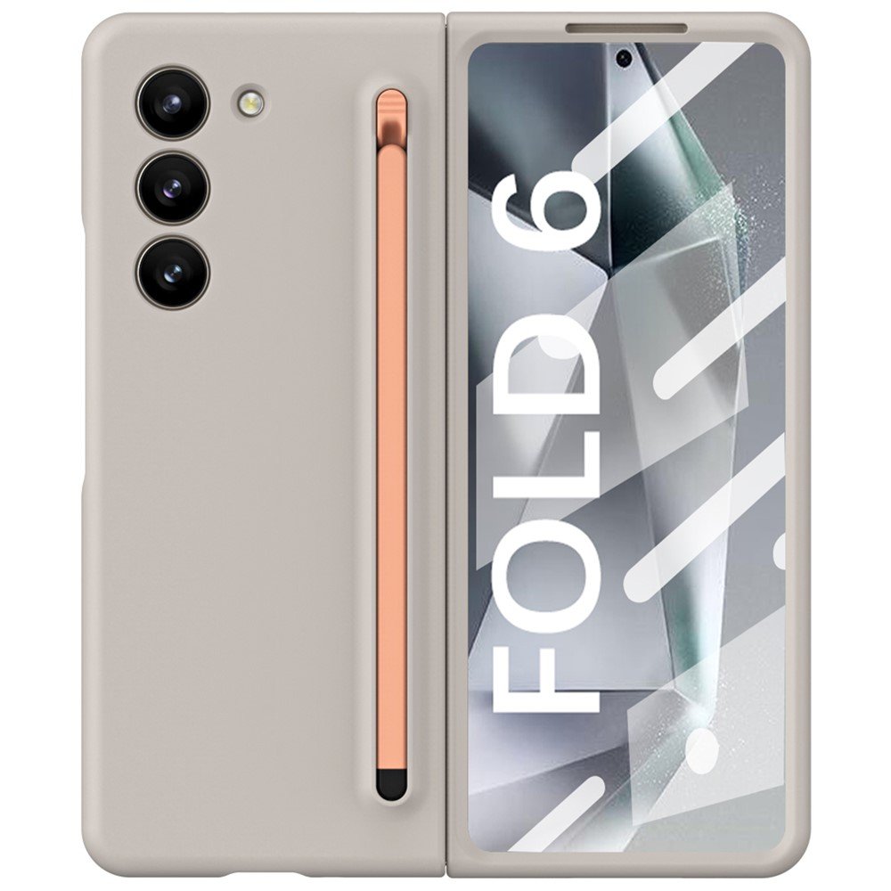 fold 6 flip case with pen grey + pink 01