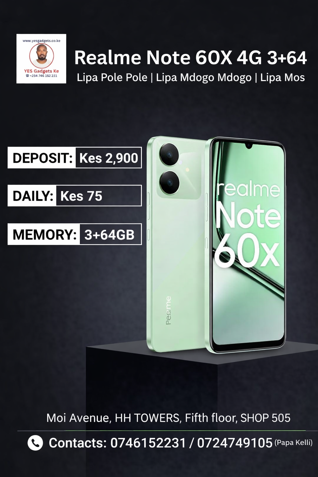 Realme Note 60X 4G 3+64 Lipa Pole Pole -Lipa Mdogo Mdogo-Lipa Mos Mos in Kenya - YES Gadgets KE IMG 1
