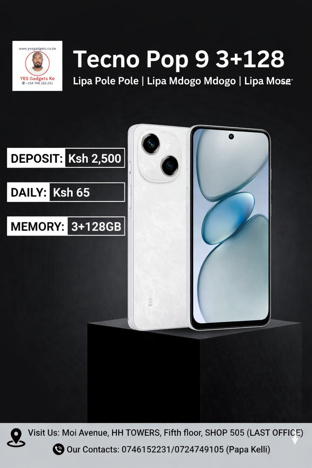 Tecno Pop 9 3+128 Lipa Pole Pole -Lipa Mdogo Mdogo-Lipa Mos Mos in Kenya - YES Gadgets KE IMG 1