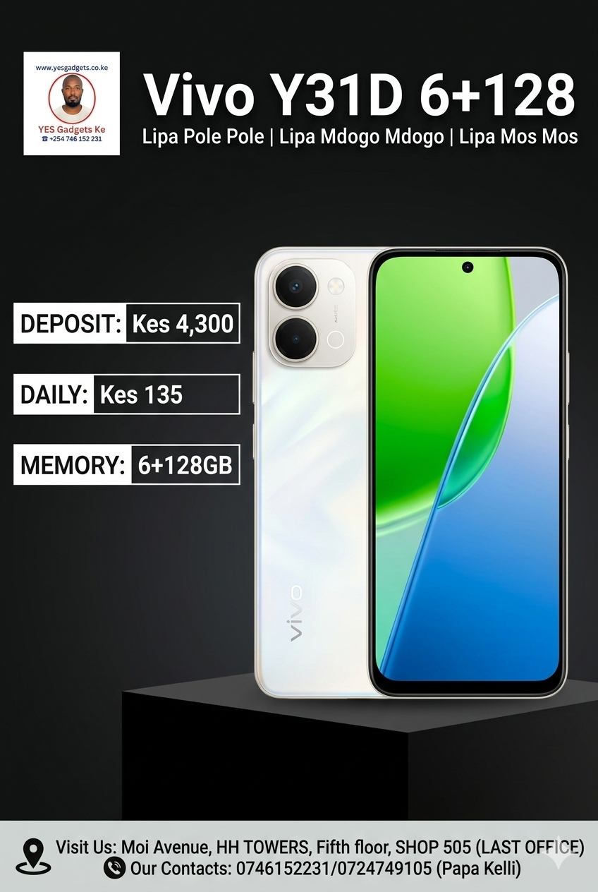 Vivo Y31D 6+128 Lipa Pole Pole -Lipa Mdogo Mdogo-Lipa Mos Mos in Kenya - YES Gadgets KE IMG