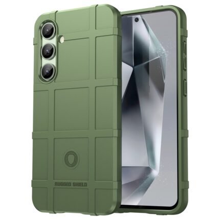Samsung Galaxy S24 FE Case Rugged Grid Design - Green