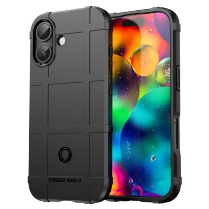 iPhone 17 Case Rugged Grid Design - Black