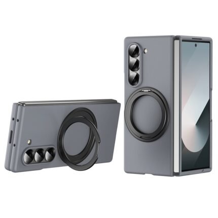 Samsung Galaxy Z Fold 5 5G Magnetic Ring Kickstand Case - Grey
