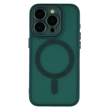 iPhone 14 Pro Max Frosted Magnetic Case - Dark Green
