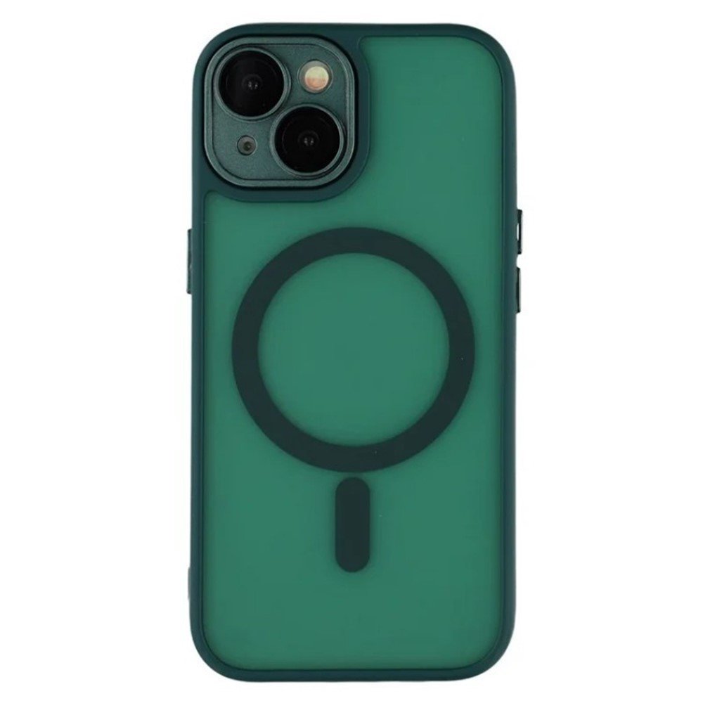 iPhone 15 Plus Frosted Magnetic Case Dark Green 01